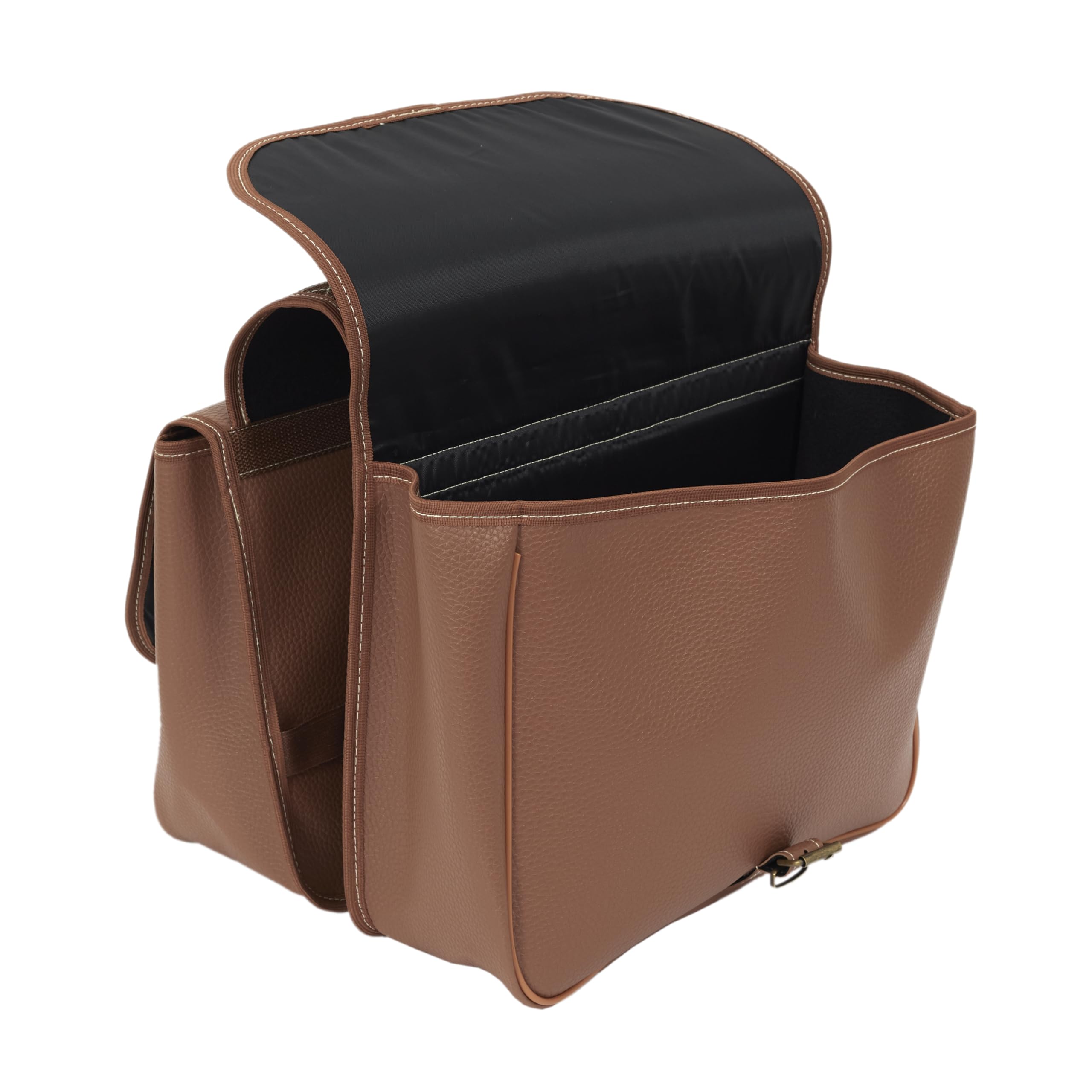 Be Mix Sacoche Double de Vélo en Similicuir 22 L sur Roue Camel | Similicuir, double sacoche, contenance 22 L, fixation sur roue, loisir voyage sport, style classique, camel