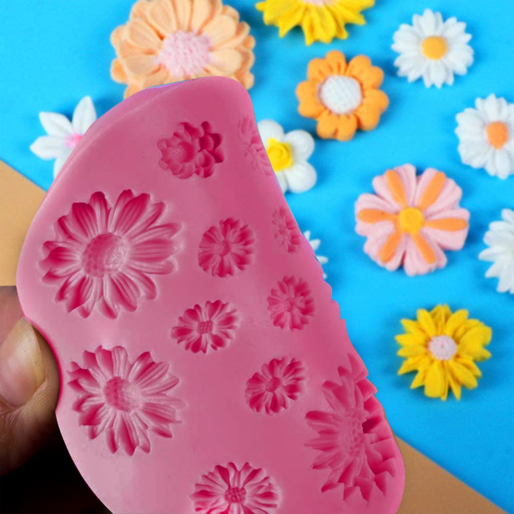 Lot De 3 Moules En Silicone En Forme De Fleur Pour Gâteau