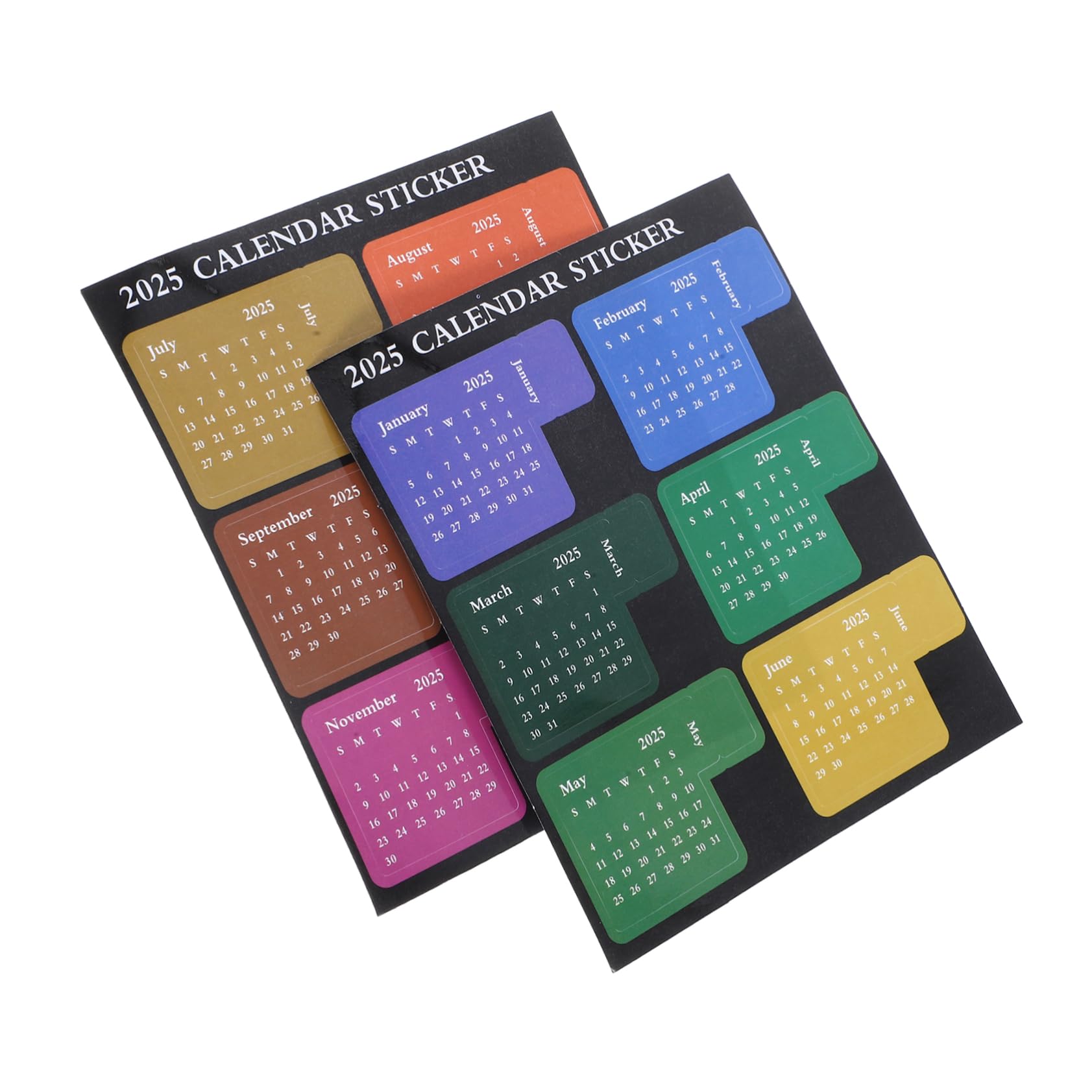 Lurrose 4ensembles Autocollants De Calendrier Stickers Multi-fonctions Pour Planificateur Étiquettes Colorées Pour Agenda Scolaire Et Ménager De Indices Mensuels