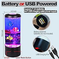 Vista 6 de Mini lámpara de peces de burbujas, lámpara de acuario falsa de pecera, luz de acuario cambiante multicolor con 3 luces de noche de peces