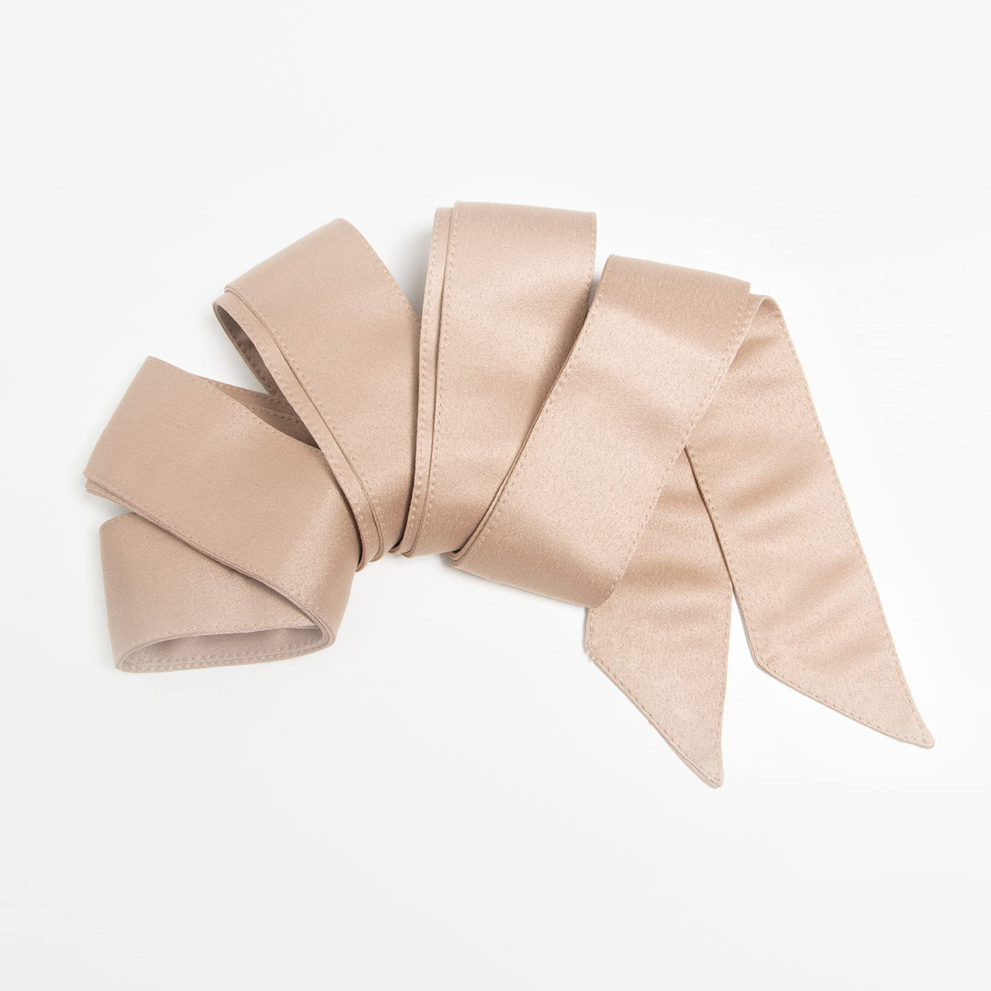 Maya Deluxe Damski pasek damski satynowy pas do talii wstążka kokarda akcesoria dla panny młodej wesele bal wieczorowy pasek damski, taupe (taupe), L-XL