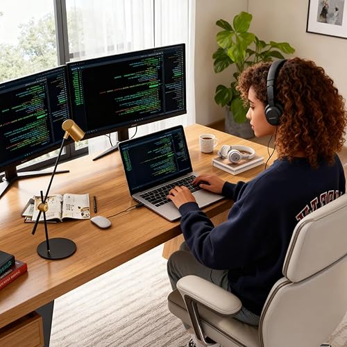 Miniatura 6 de homary Escritorio ejecutivo moderno de 70 pulgadas, escritorio de oficina en casa con cajones, escritorio de madera maciza natural, escritorio de