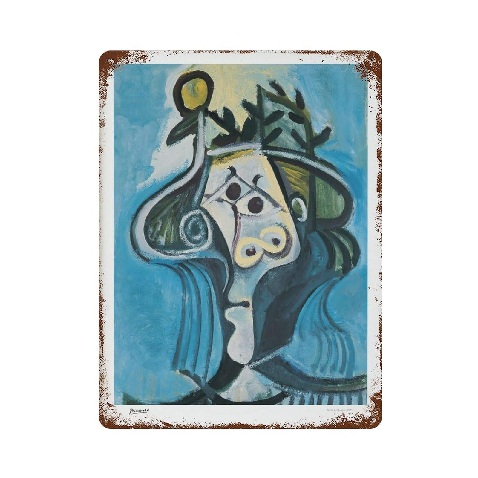 xiaoxiaoshen Picasso Woman Surrealist – 1971 Mougins Wall Decor Art Metal Tin Poster Modern Home Decor Art Home Bar Shop Decorations Vintage Sign 40x30cm