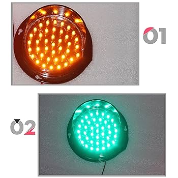信号機型 LED ライト 4色 Amazon.co.jp: 100mm(4インチ) LED信号機、交通 信号ライト