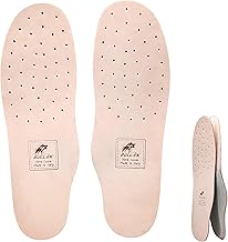 BullTek Mens Womens Leather Orthotic Insoles Size 36-48 1 Pair Handmade in Italy Plantar Arch Support Anti Odor Anti Sweat Breathable Foot Relief (EU 47-30.5cm)