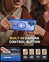 Vista 285 de Miracase Funda magnética para iPhone 14 de 6.1 pulgadas, protector de pantalla de vidrio templado integrado + protector de lente, compatible