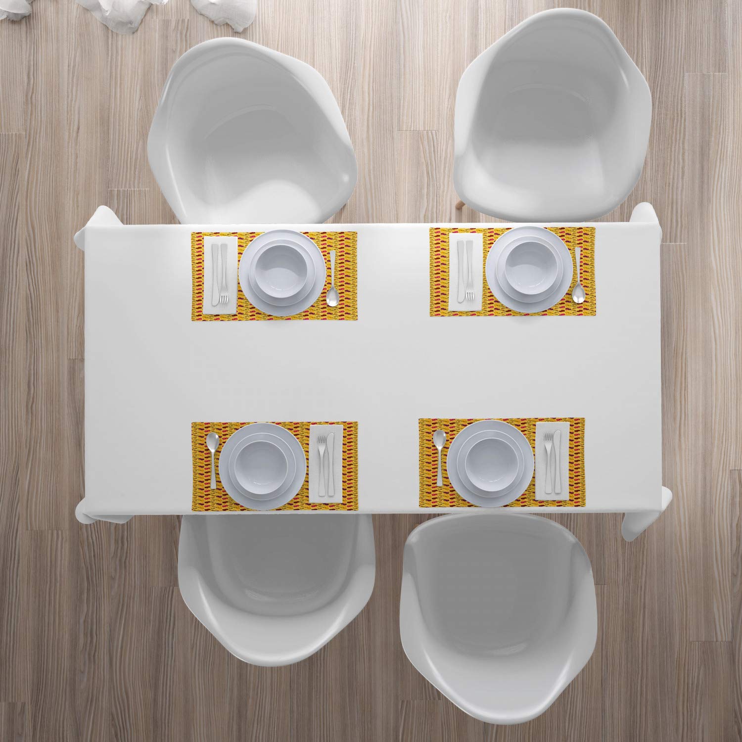 Floral Tiles ABAKUHAUS Marocchino Tovaglietta Americana Set di 4 Tovagliette in