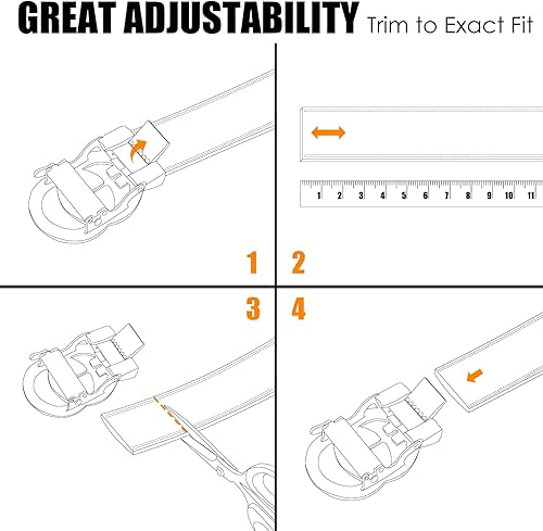 Miniatura 5 de Cinturón de cuero con trinquete para hombre con hebilla de diseñador de lujo, cinturón de vestir ajustable para un ajuste perfecto