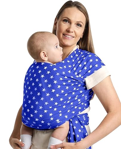Portabebés de moda con patrón de estrella, cómodo envoltorio y pañal, elástico, transpirable, diseño manos libres, para recién nacidos a niños