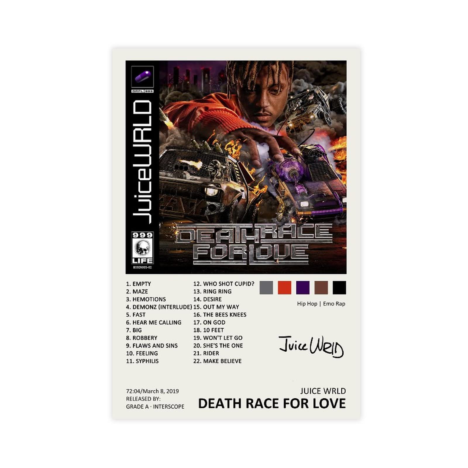 Juice WRLD - Death Race for Love | Album Cover Poster – Sunny Designs