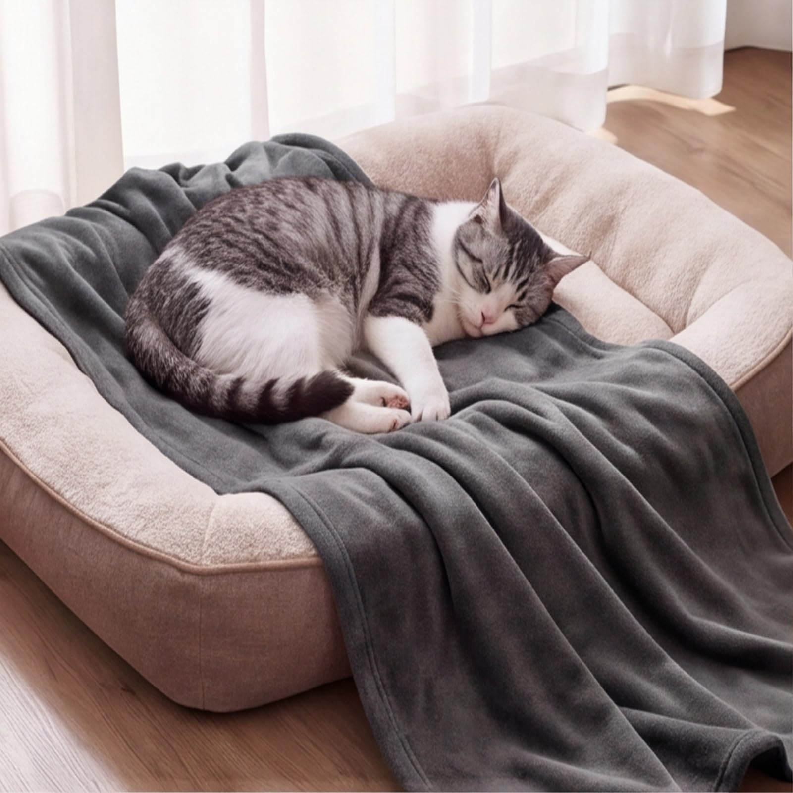YXRS Fleece Blanket Sofa 135 x 190 cm Fit All Season Fluffy Sofa Throws Soft Cosy Fluffy for Couch Single Size, Dark Grey