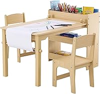 VEVOR Kids Art Table & 2 Chairs with Storage Cabinet - 2-in-1 Toddler Activity Table for Crafts, Reading, Play Ages 2-8