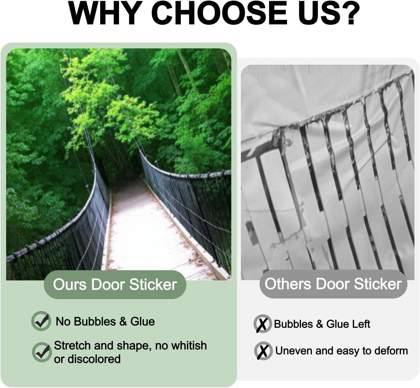 Door Stickers Peel and Stick Door Decal 3D Stairs Art Doors Forest Bridge Suspension Bridge Wooden Planks Removable Mural Wallpaper 30.3''x78.7'' Wall Murals for Kitchen Living Room Bedroom