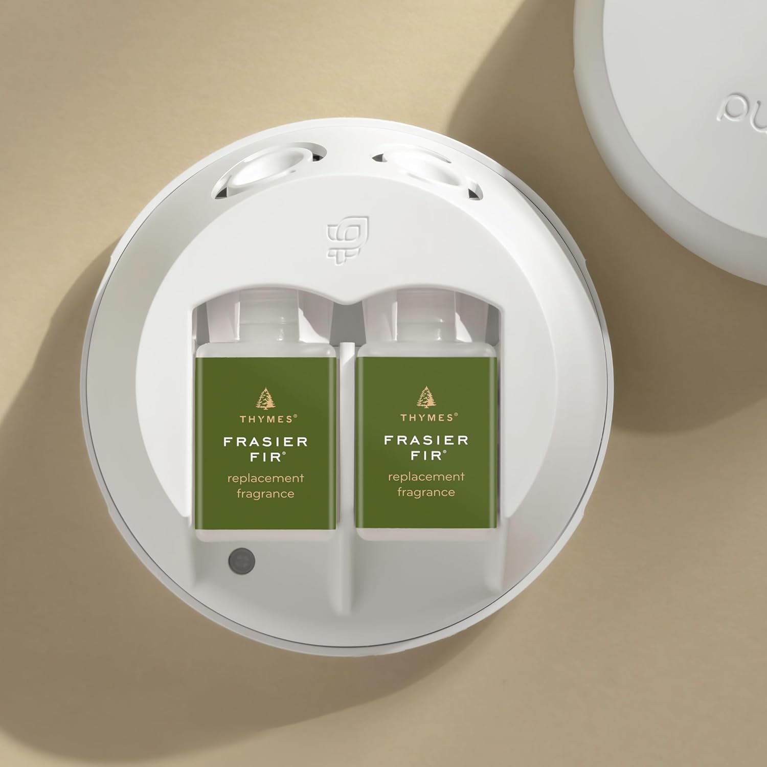 Thymes x Pura 4 - Smart Home Fragrance Diffuser Kit - Includes 1 Pura Diffuser + 2 Fragrance Refill Vials - Long Lasting Scents - LED Light - 2.4 GHz WiFi Required (Frasier Fir) - Image 2