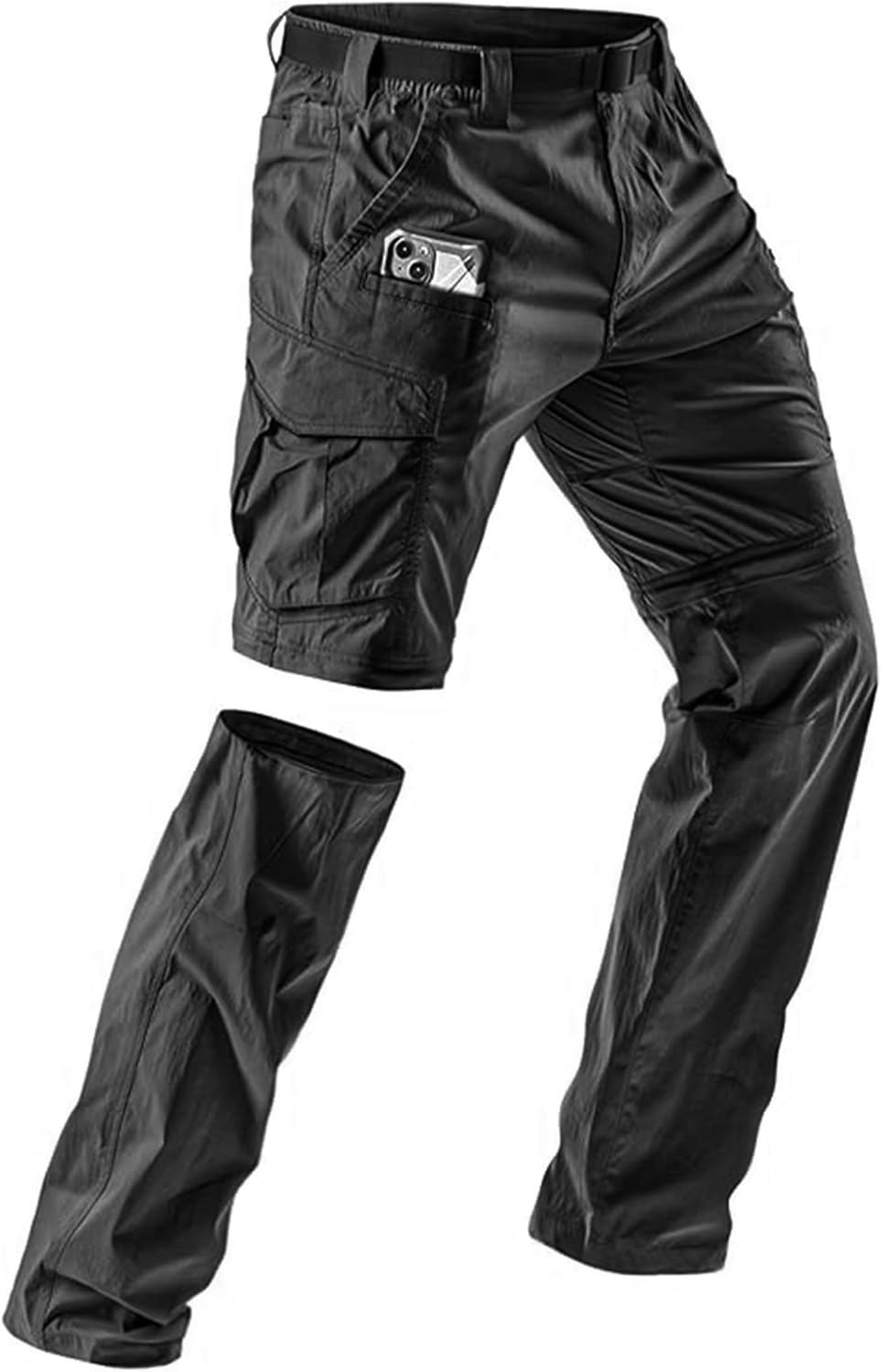 Pioneer Camp Men's Outdoor Convertible Hiking Pants Waterproof Quick Dry Fishing Pant Zip Off Work Trousers