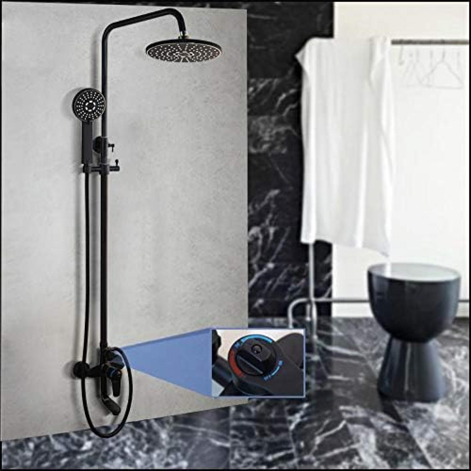 Robinet mitigeur de douche thermostatique mural contre les brûlures