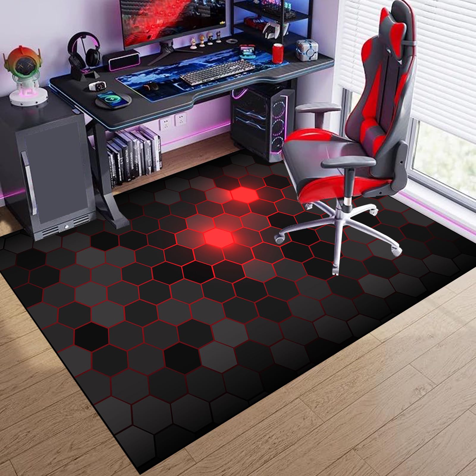 Bodenschutzmatte für Teppiche rutschfest, Rechteckig Bodenmatte, Stuhlunterlage Gaming Bürostuhl Stuhlmatten, Bürostuhl Matte, Schreibtischstuhl Unterlage für Parkett, Laminat, Hartböden 120 x 140 cm