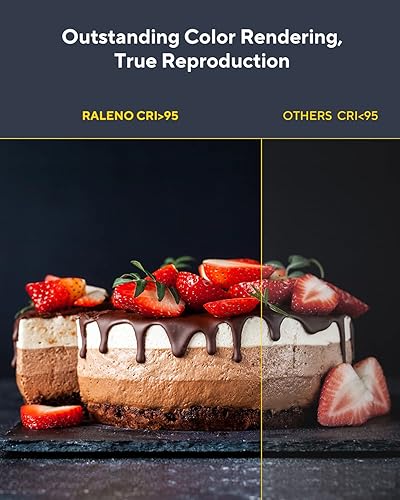 Miniatura 3 de RALENO Luz de Vídeo LED, Batería Integrada de 4000mAh*2 3200-5600K CRI95+ Ajuste de Brillo 0-100% en Luz de Cámara, para Iluminación de Vlog,