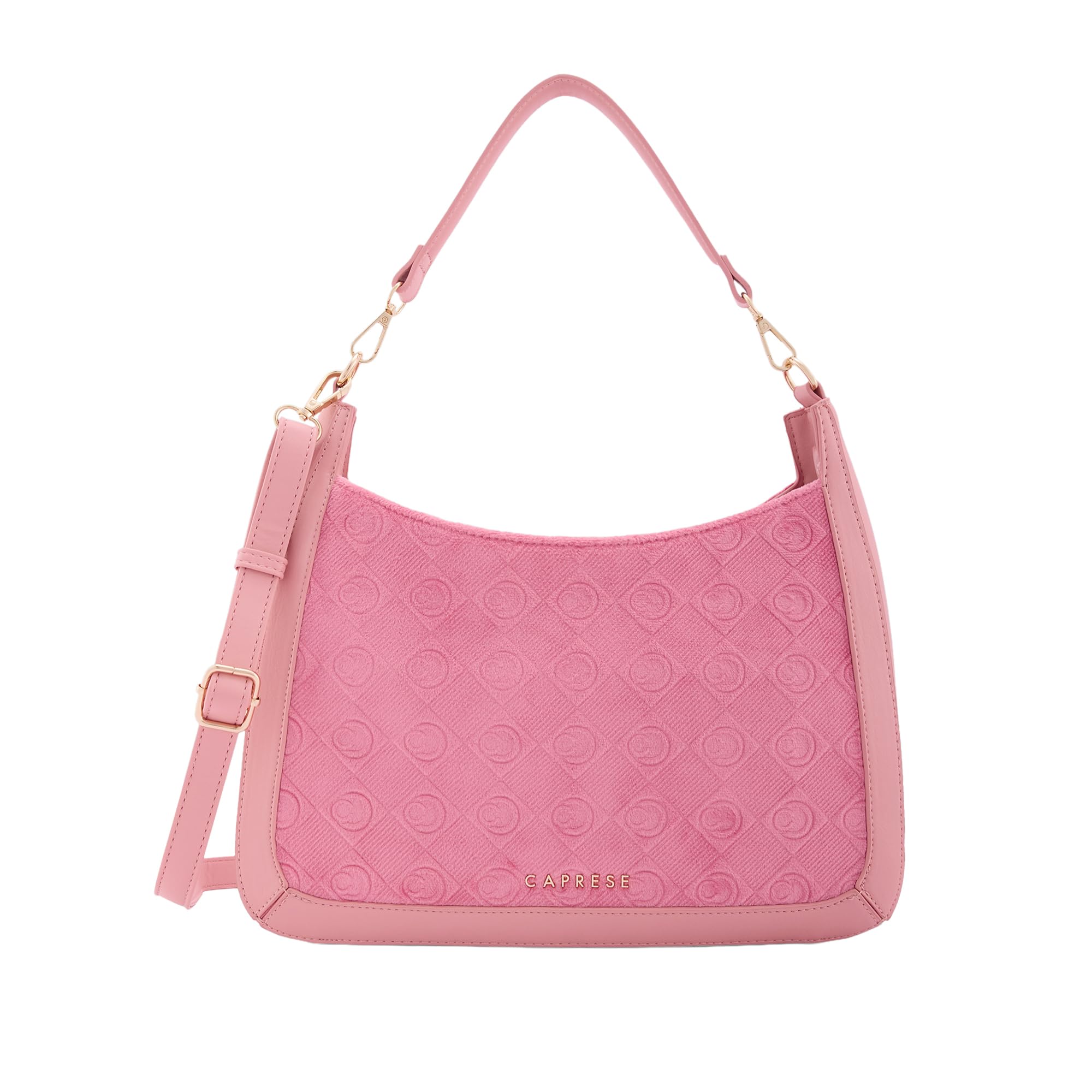Katherine Medium Monogram Velvet Hobo Bag for Women | Premium Textured Shoulder Handbag with Multi-Compartments | Elegant Work & Party Bag with Adjustable & Detachable Strap-image-28