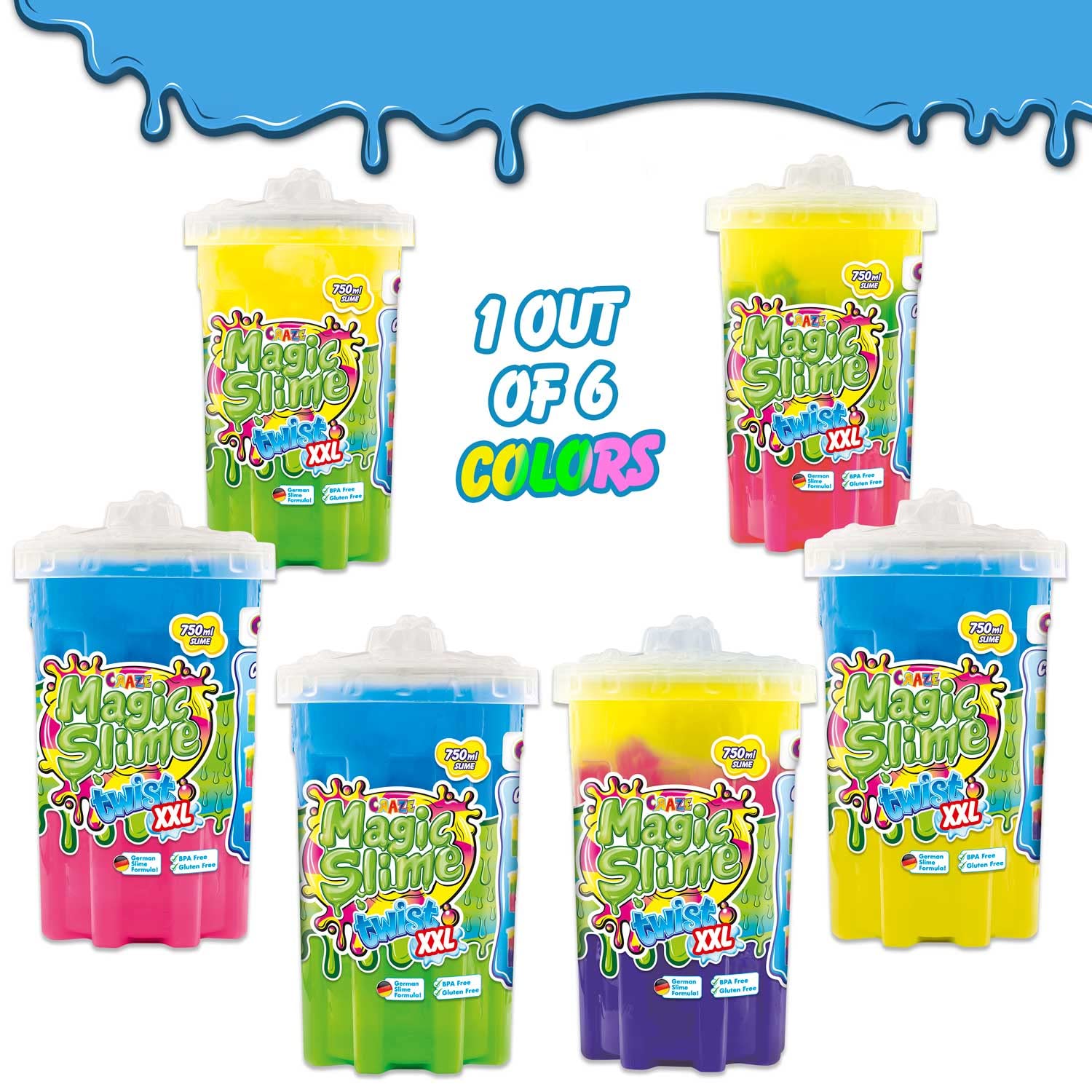 CRAZE 16404 Twist Magic Slime modelina do pokoju dziecięcego, na imprezę dla dzieci, kolorowa