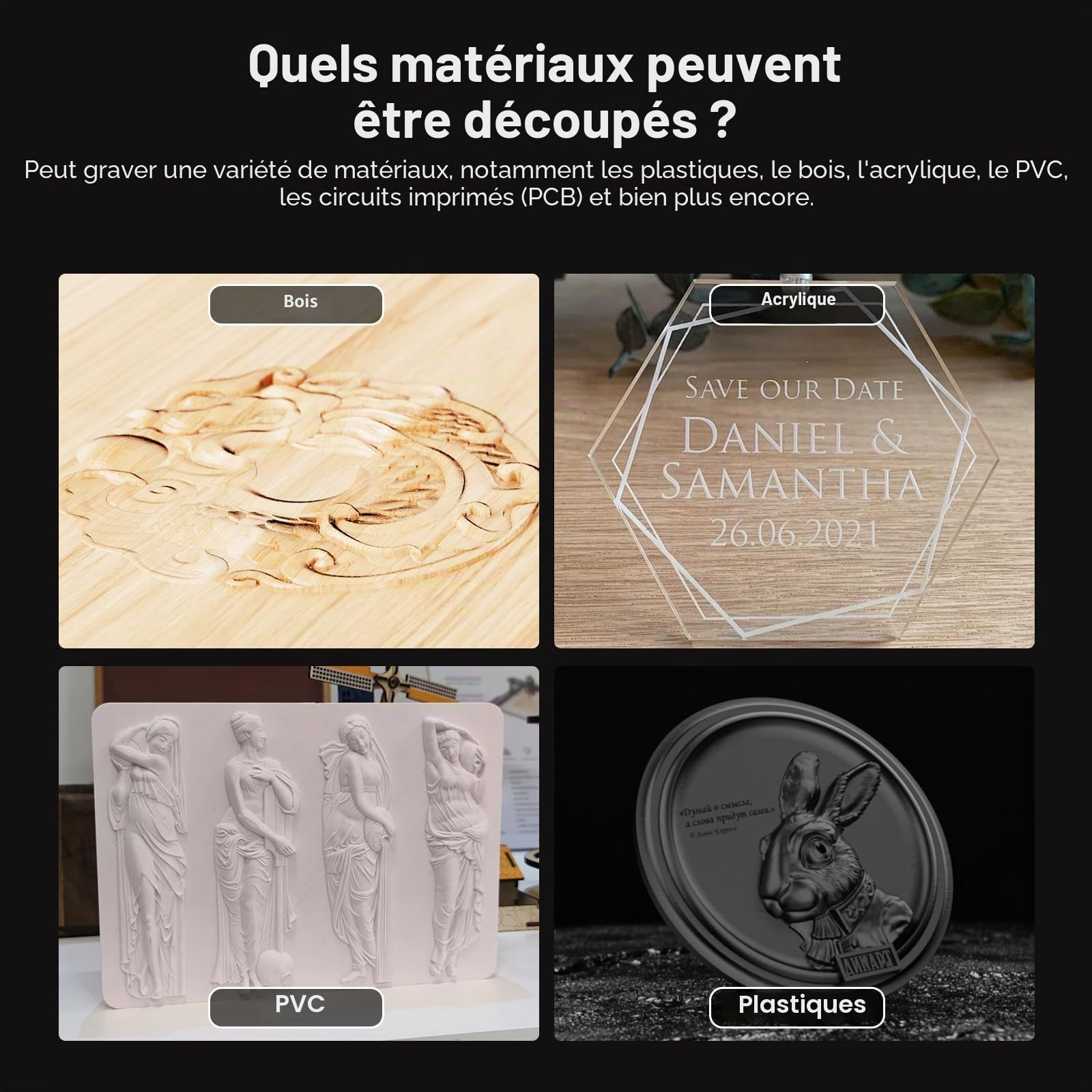 Twotrees CNC Fraiseuse TTC3018, Fraiseuse CNC 3 axes, Commande GRBL, Fraiseuse CNC pour bois, plastique, acrylique, 300x180x40mm Zone de travail