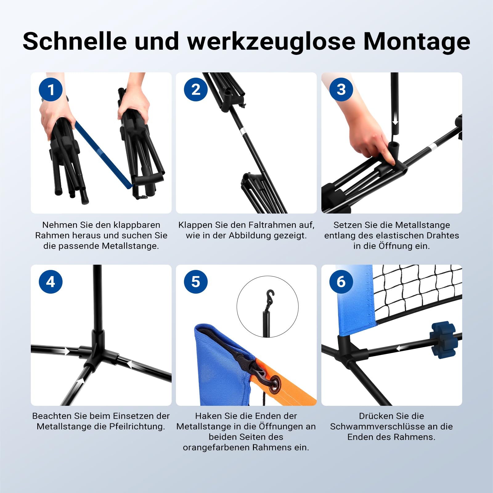 NEEWER Pickleball Netz, breites Badmintonnetz, kleines tragbares faltbares Zubehör für Auffahrt, für Training, Übung von Pickleball im Innen und Außenbereich, Keine Werkzeuge erforderlich