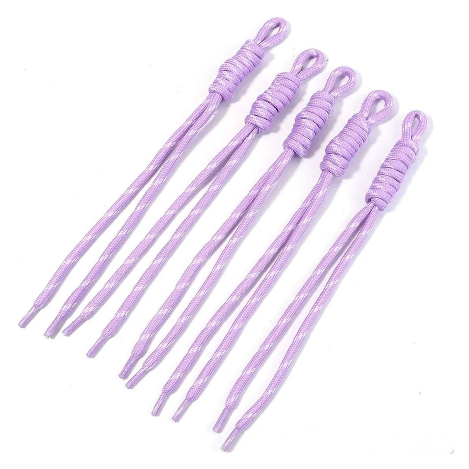 Nylon Cord Thread 35pcs Colorful Braided Lanyard Keychain Design Nylon Cord Knot Woven Rope for Bracelets Macrame(Purple)