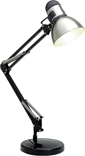 Satco 57058 Lámpara de dibujo con brazo oscilante con mini espiral GU24 2700K de 13 vatios, 34 x 34 x 34 pulgadas, aceronegro