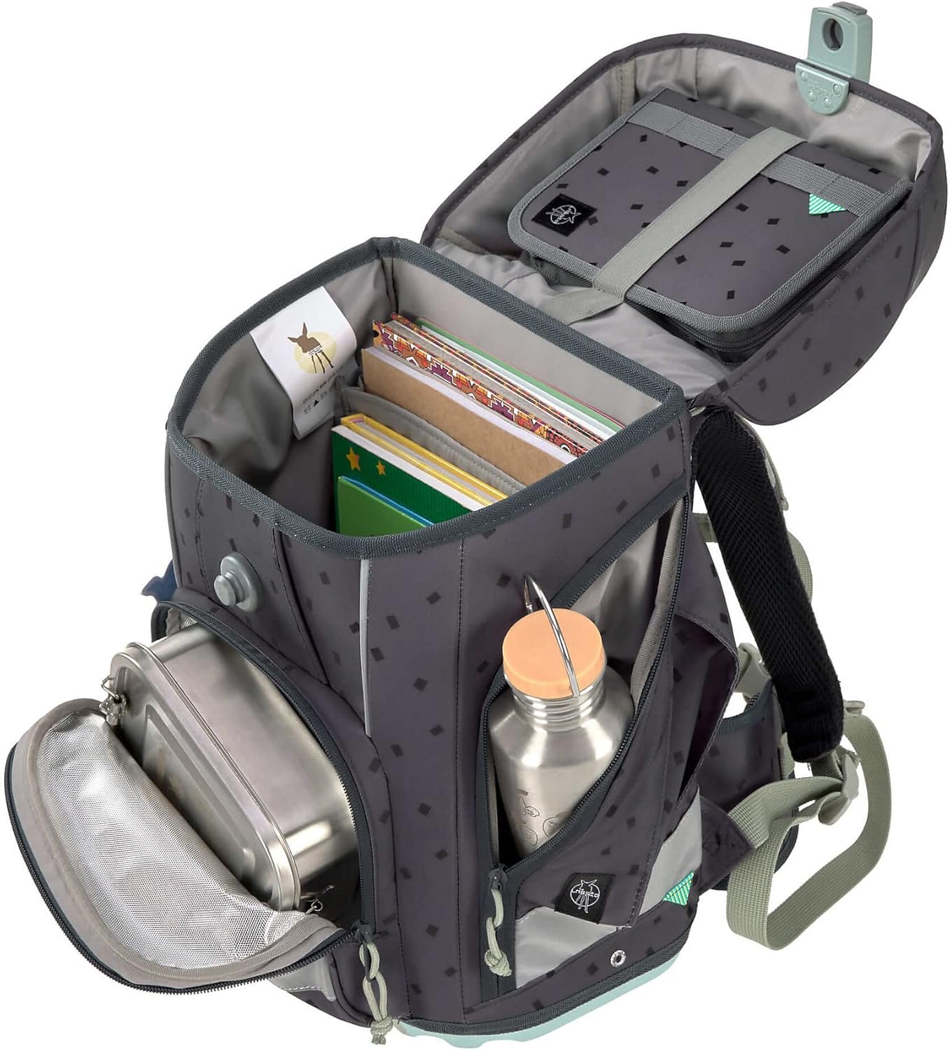 LÄSSIG Set di 7 zaini scuola per bambini/School Set Boxy Unique, Speckles anthracite LÄSSIG Set di 7 zaini scuola per bambini/School Set Boxy Unique, Speckles anthracite