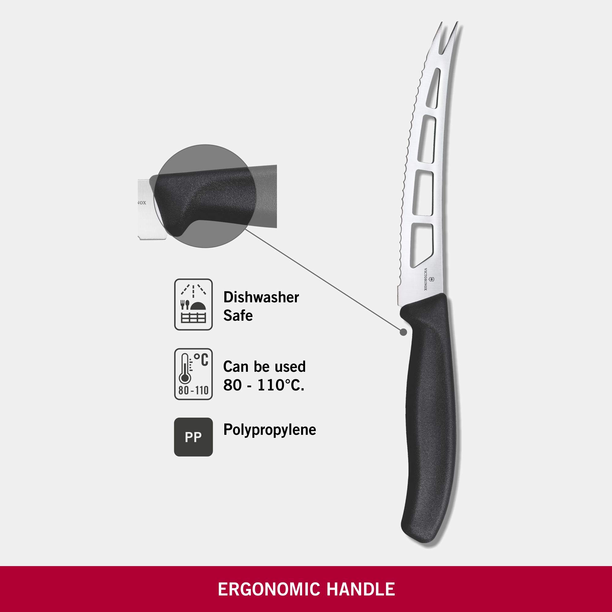 Victorinox Swiss Classic, coltello da burro con lama seghettata, lavabile in lavastoviglie, nero