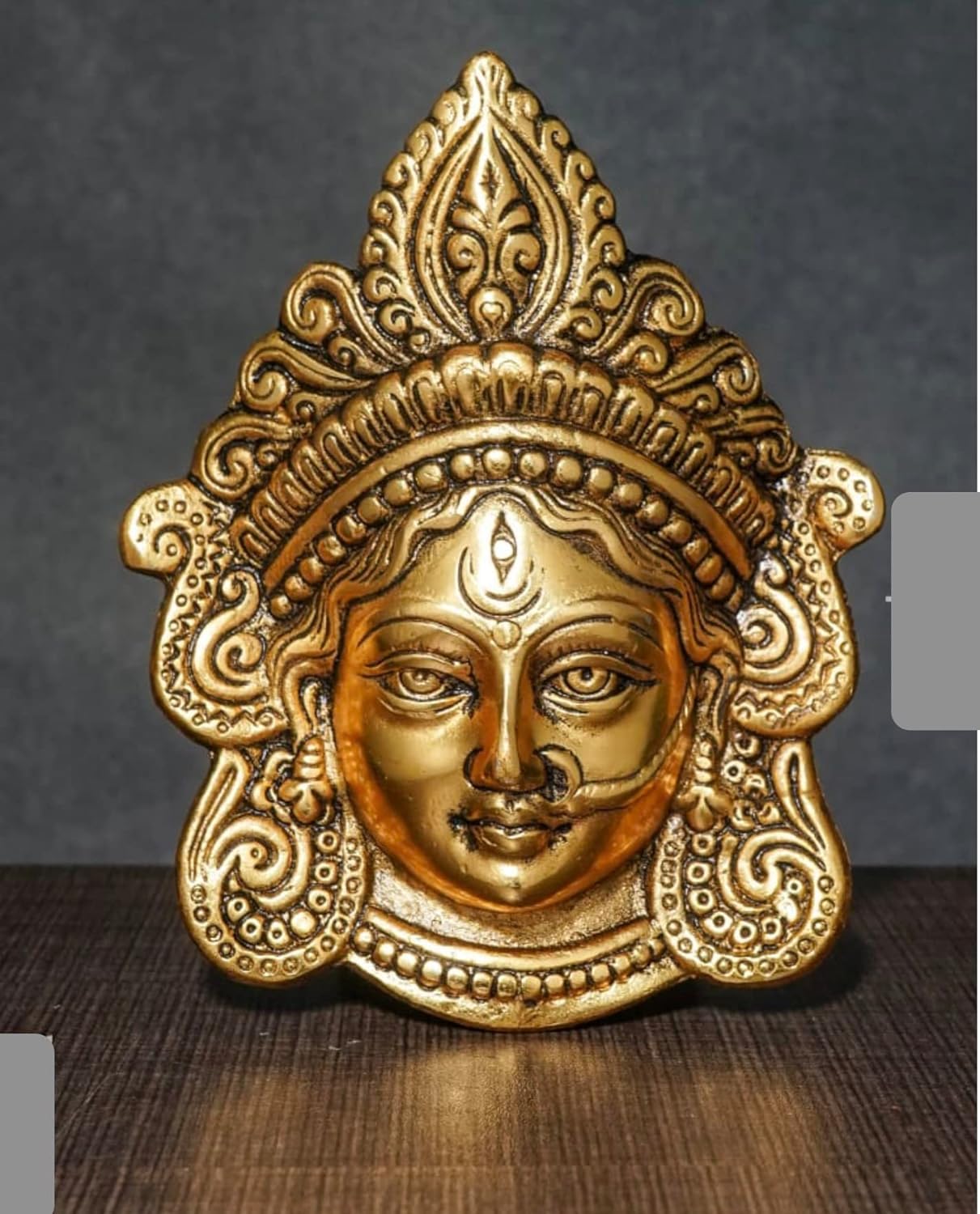 Exclusive Global Lovely Metal Decorative Dakshineshwari Maa Durga Wall Hanging Decor Goddess Showpiece