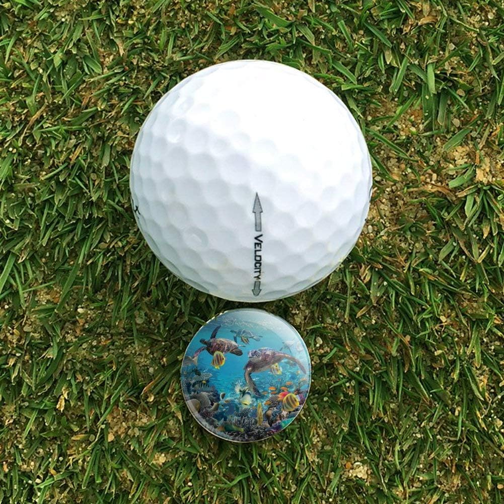 review GRAPHICS & MORE Ocean Coral Reef Sea Turtles Diving Golf Hat Clip with Magnetic Ball Marker