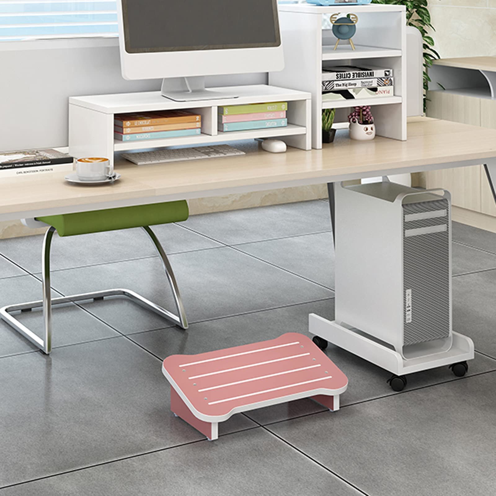LXLA Poggiapiedi Anti Scivolo Poggiapiedi sotto Scrivania - Design Inclinato, Poggiapiedi Ergonomico Portatile in Legno, Supporto per La Postura Seduta, Ufficio A Casa Uso del PC