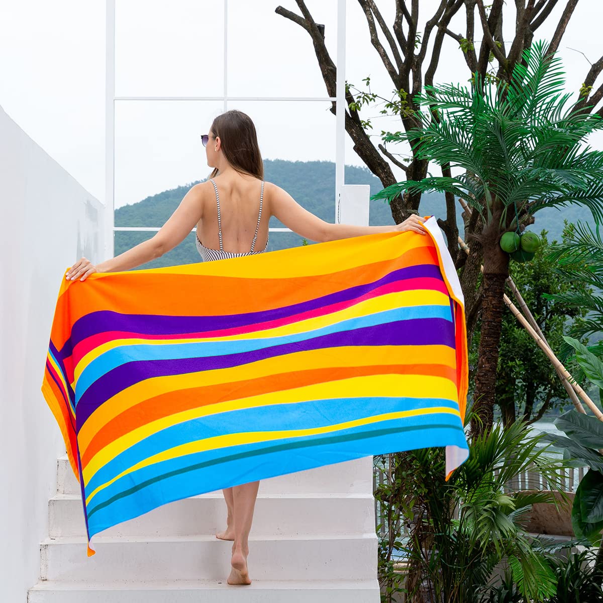 Microfiber Beach Towel - Oversized 30x60 Inch, Ultra Soft, Super Absorbent & Fast Drying Sand-Free Blanket