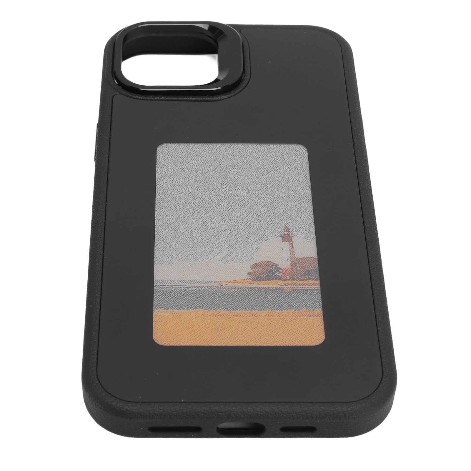 Ausla Estuche para Teléfono con Pantalla de Tinta, Estuche para Teléfono NFC Inteligente de TPU de Aleación de Aluminio con Pantalla de Fotos de Bricolaje, Soporte de Lente Ajustable, Cubierta Anti