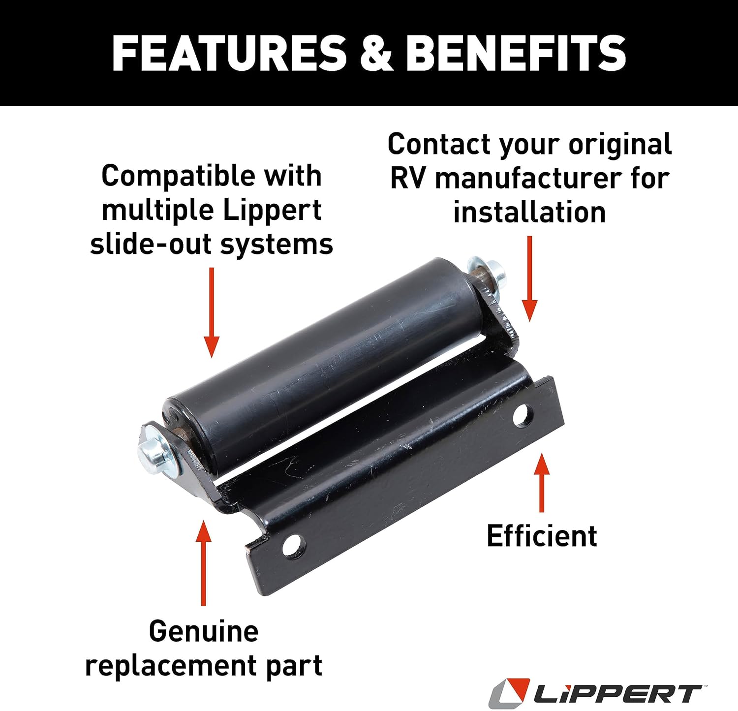 Lippert Components 276288 J-36 Service Roller , Black