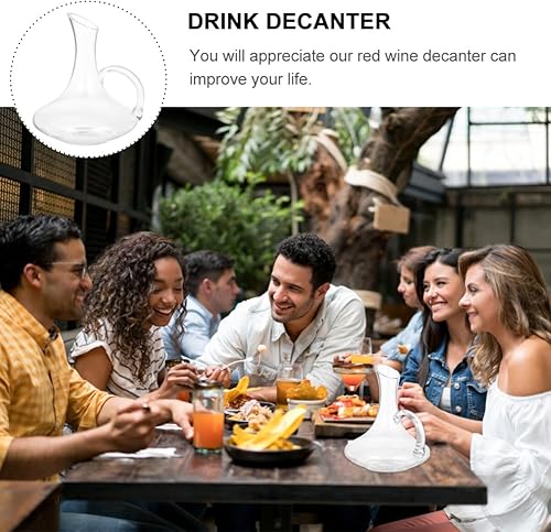 Miniatura 5 de DOITOOL Jarra de vino tinto, decantador de vidrio sin plomo con asa para amantes del vino, ideal para fiestas y ocasiones especiales