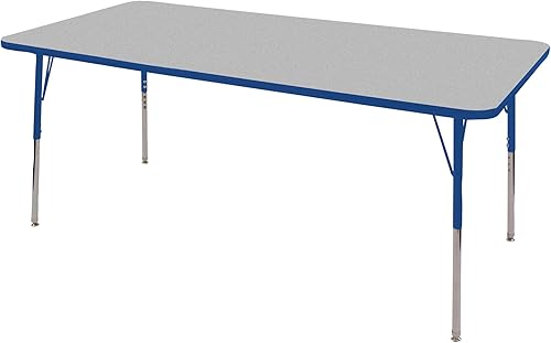 Miniatura 10 de Norwood Commercial Furniture - Mesa rectangular de actividades de altura ajustable, GrisNegro