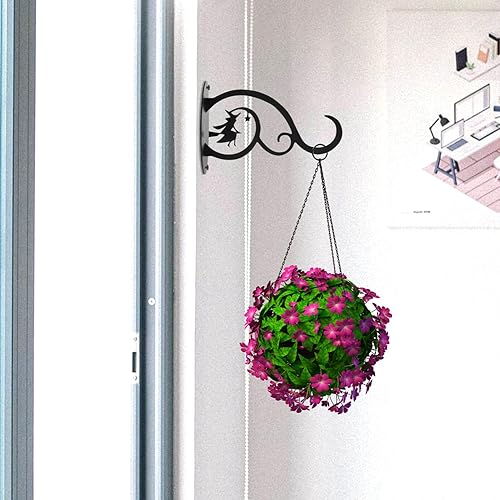 Miniatura 4 de Yardwe Versátil colgador montado en la pared para Halloween bruja planta gancho hierro maceta soporte soporte decoración del hogar