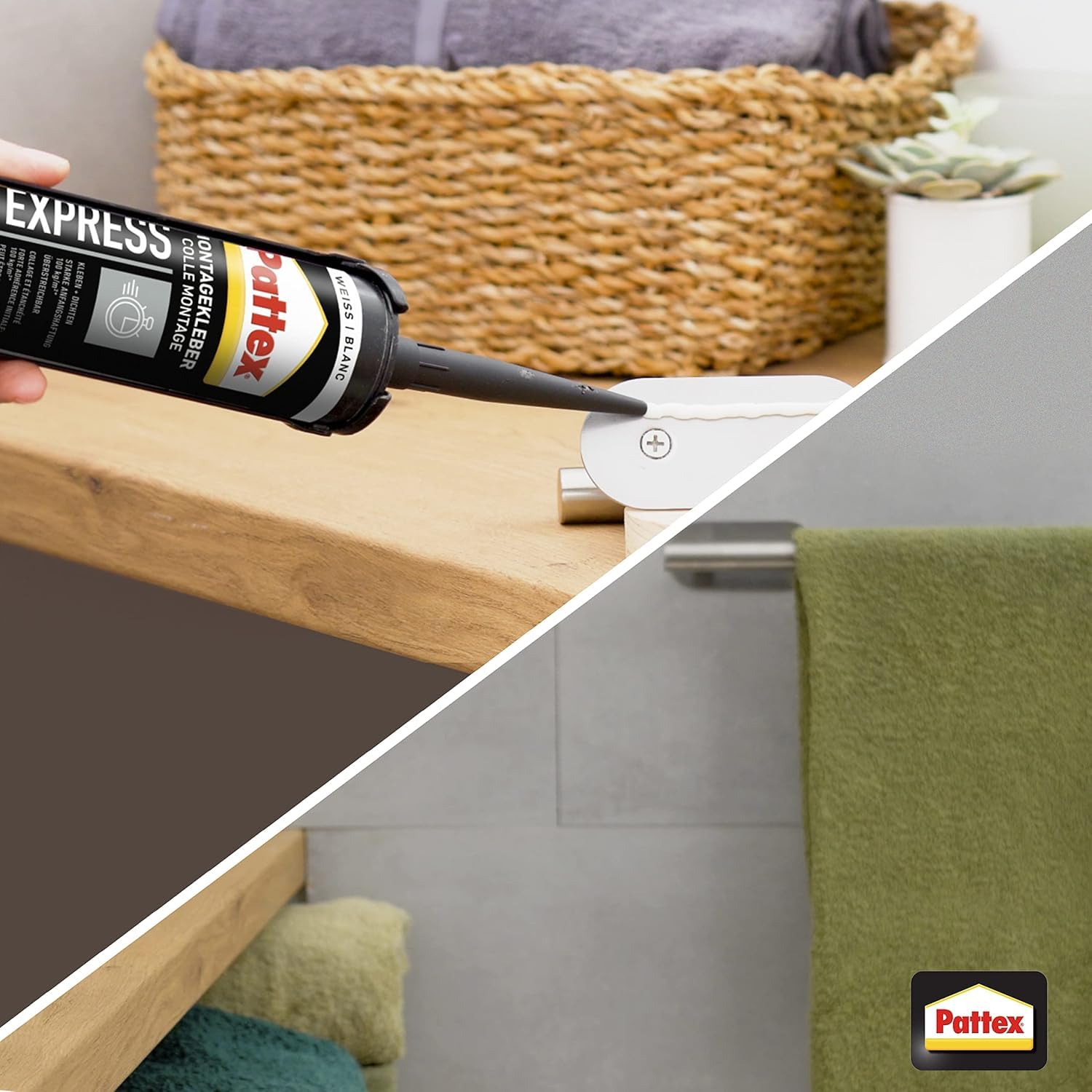 Pattex Montagekleber Express – 3x 440g Kartusche, weiß | Extra schnell & stark, für schnelle Montagearbeiten ohne Bohren