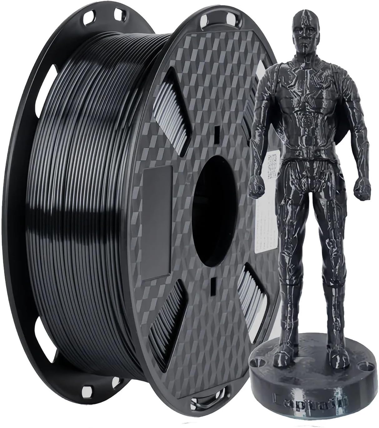 Silk Black Metallic PLA Filament 1.75mm 1KG – Shiny Silky-Feel 3D Printer Printing Material