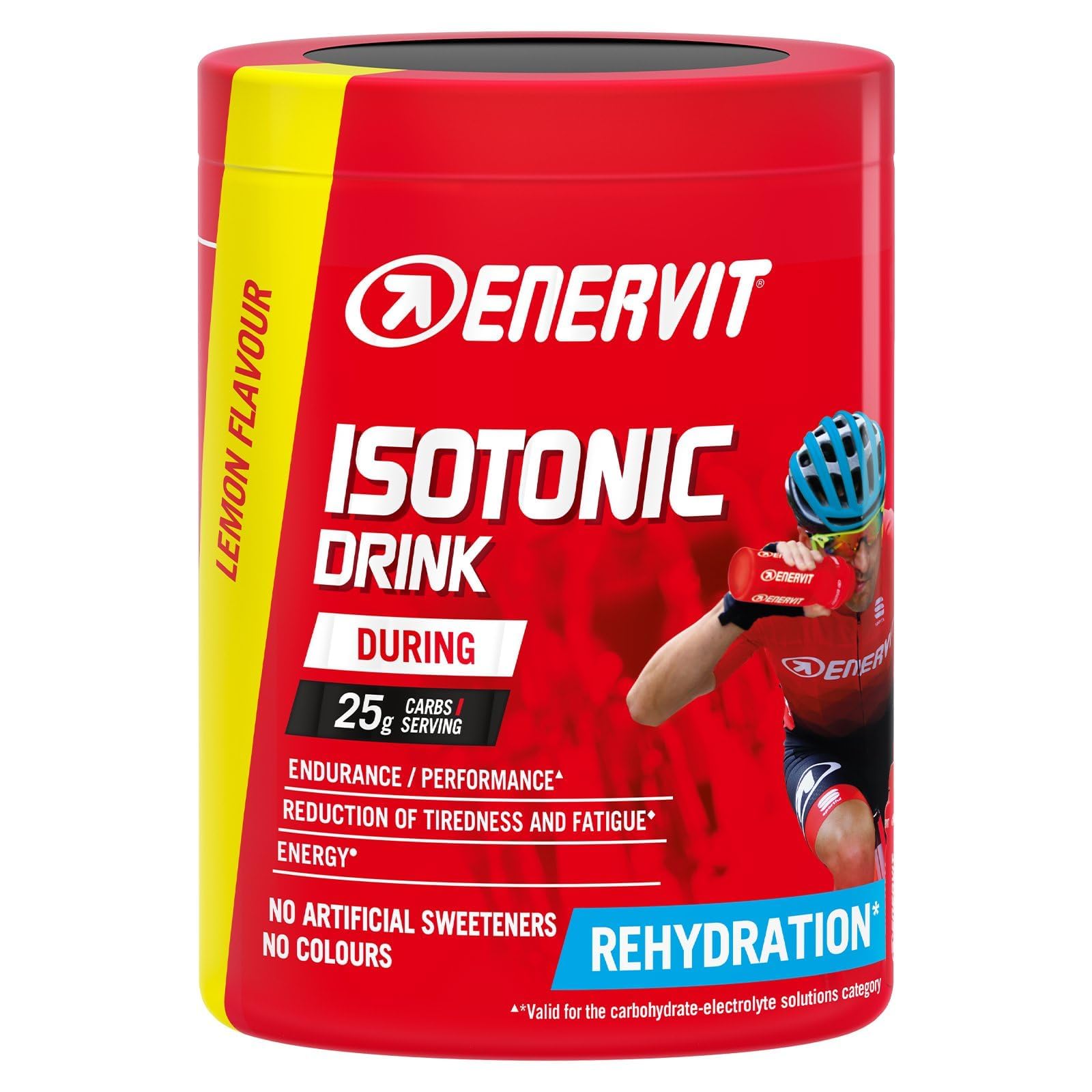 Enervit Isotonic Drink Lemon – Isotonisches Getränk mit 25 g Kohlenhydraten pro Portion, unterstützt die Flüssigkeitsaufnahme bei intensivem Training, reduziert Ermüdung, 420 g Pulver
