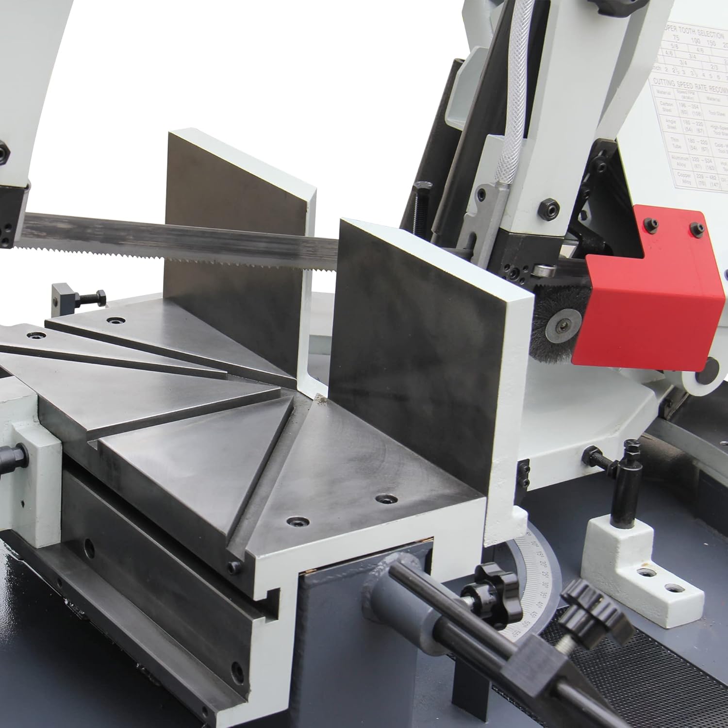 Close-up of Miter Cutting Area on KAKA INDUSTRIAL BS-1018T