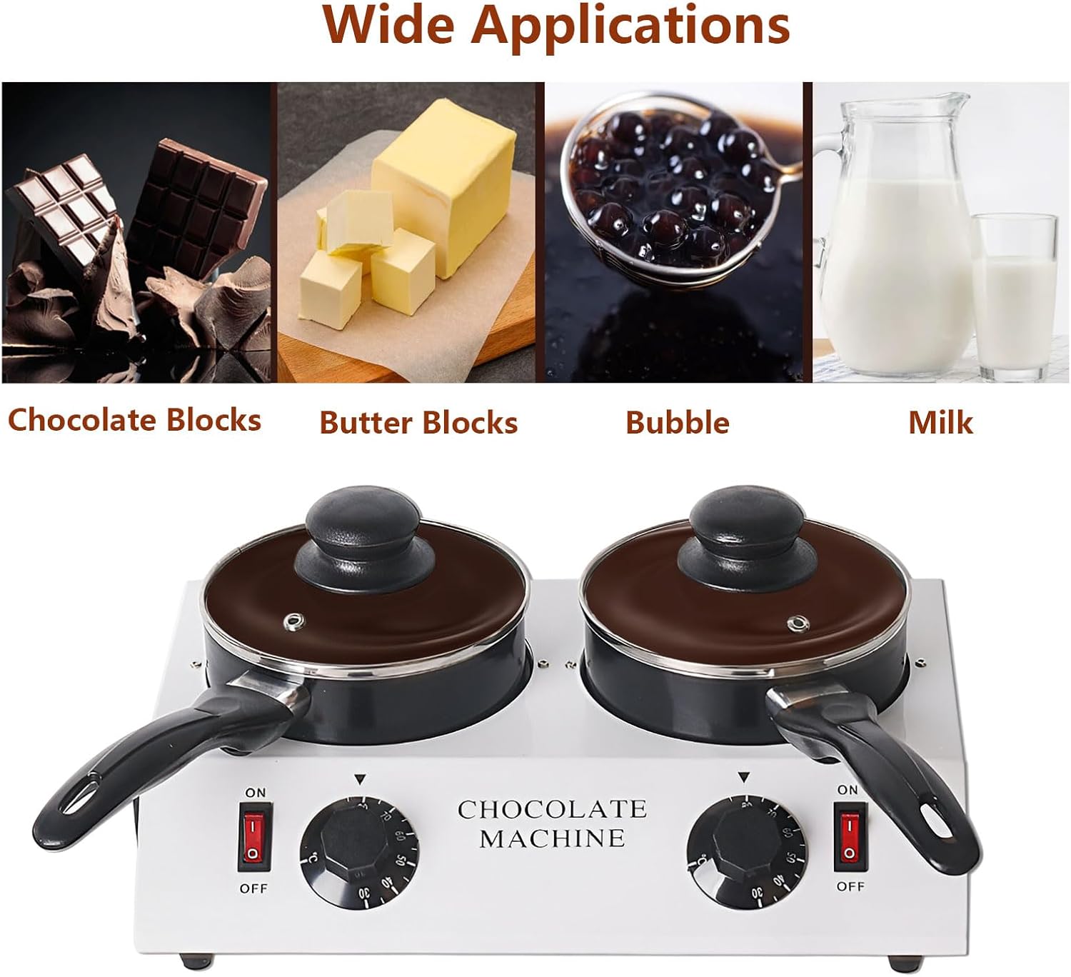 AIZYR Electric Chocolate Melting Pot Chocolate Boiler Pot, Chocolate Tempering Machine Heating of Chocolate Candy Butter Cheese