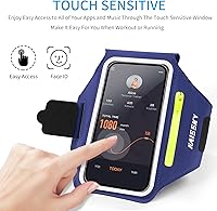 Vista 3 de Brazalete para teléfono celular con auriculares, bolsillo con cremallera, soporte para iPhone 15 Pro Max /14/13/12/11 Pro Max/XS/XR, Galaxy S20 S10