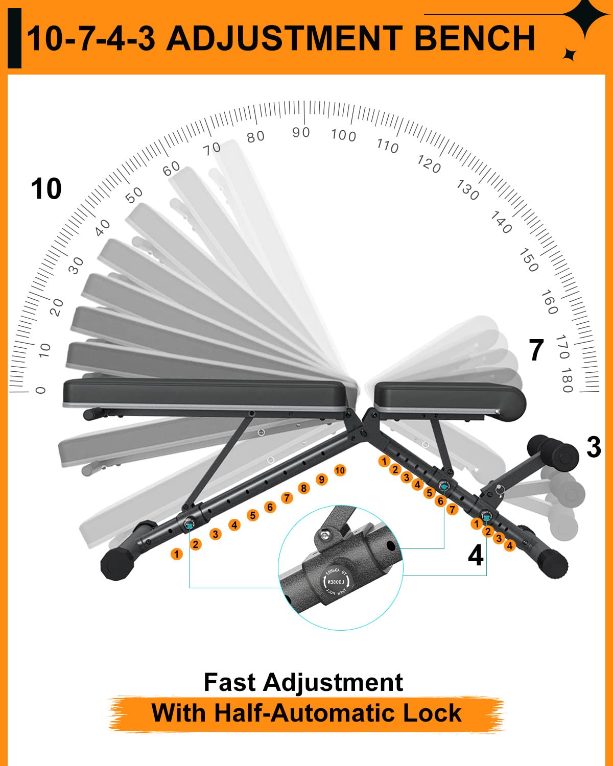 BARWING 10743 Weight Bench Adjustable Exercise 80...B09YGFZSJN