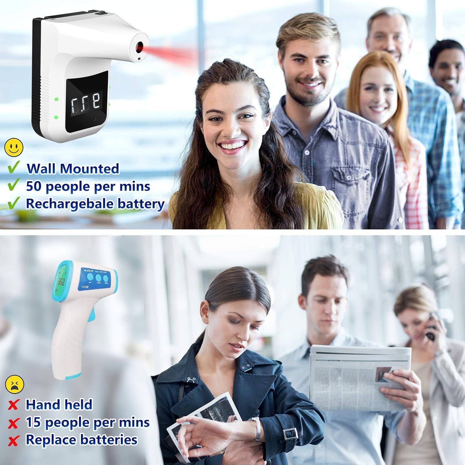 One-Day Sale: Up to 60% Off Wall Mounted Thermometer for Adults Forehead, Touchless Infrared Digital Temperature Scanner with Rechargeable Battery, 0.5S Fast Wall Scanner,VPAYI Thermometer for School, Office (Battery Included) Creative Product Wall Mounted Thermometer for Adults Forehead, Touchless Infrared Digital Temperature Scanner with Rechargeable Battery, 0.5S Fast Wall Scanner,VPAYI Thermometer for School, Office (Battery Included)
