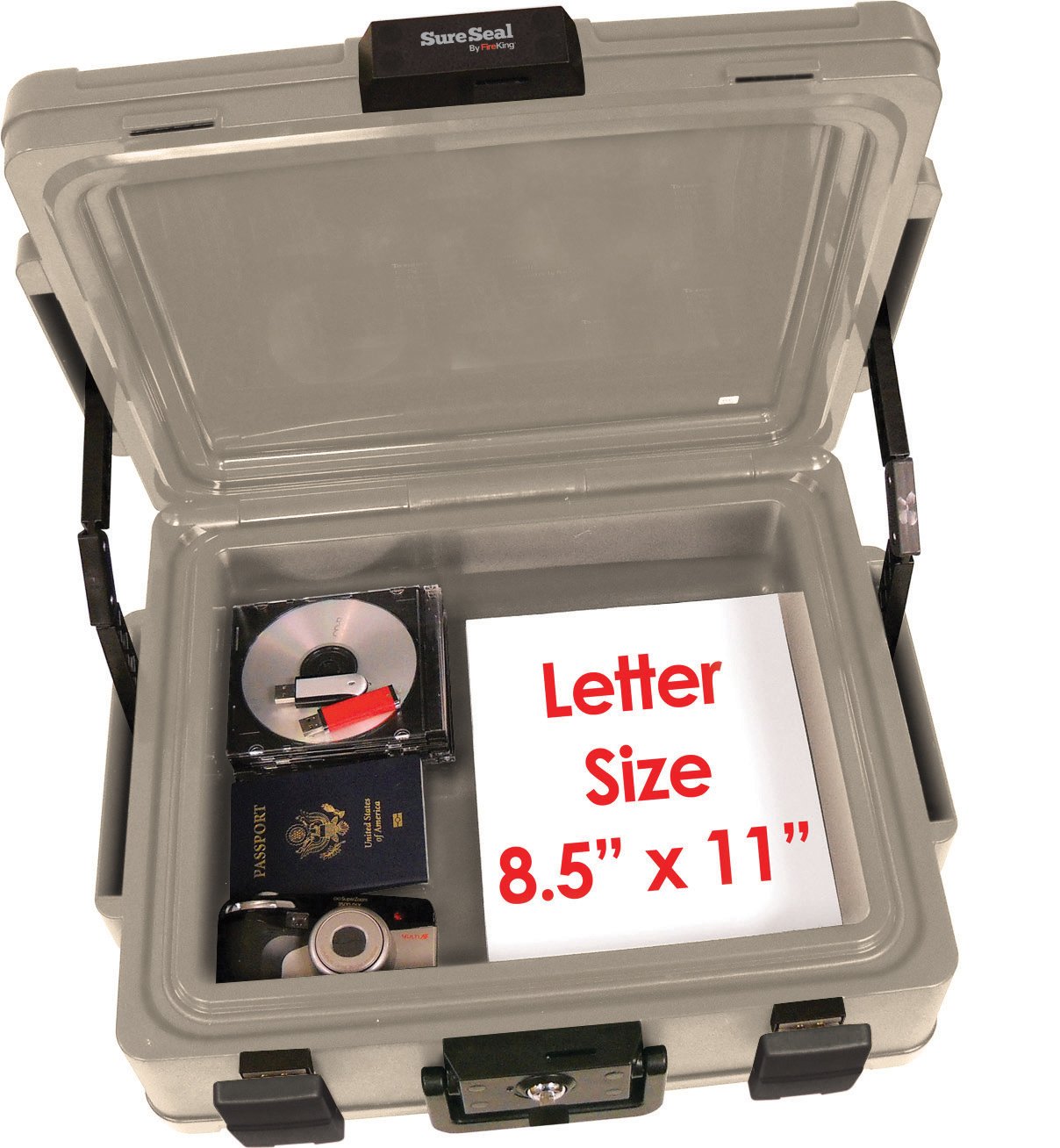 Flash Sale Buy 1 get 1 SureSeal by FireKing SS104-A 1 Hour Fireproof Waterproof Safe Chest, Fits Legal/Letter Sized Documents,0.38 CU FT Storage Capacity,Taupe