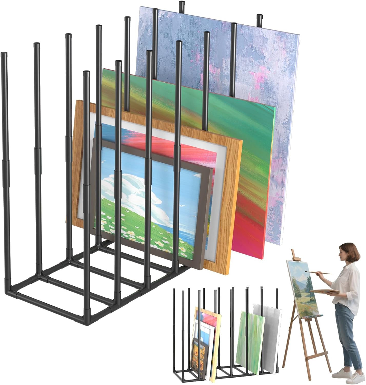 Amazon.com: wasoyun Large Art Storage Rack, Art Print Rack,Art Drying ...