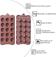 Vista 3 de 2 Pack Valentine's Day Silicone Molds Chocolate Candy Mold Rose Flower Baking Molds Non-stick Silicone Tray Fancy Shapes for Fat Bombs, Caramels
